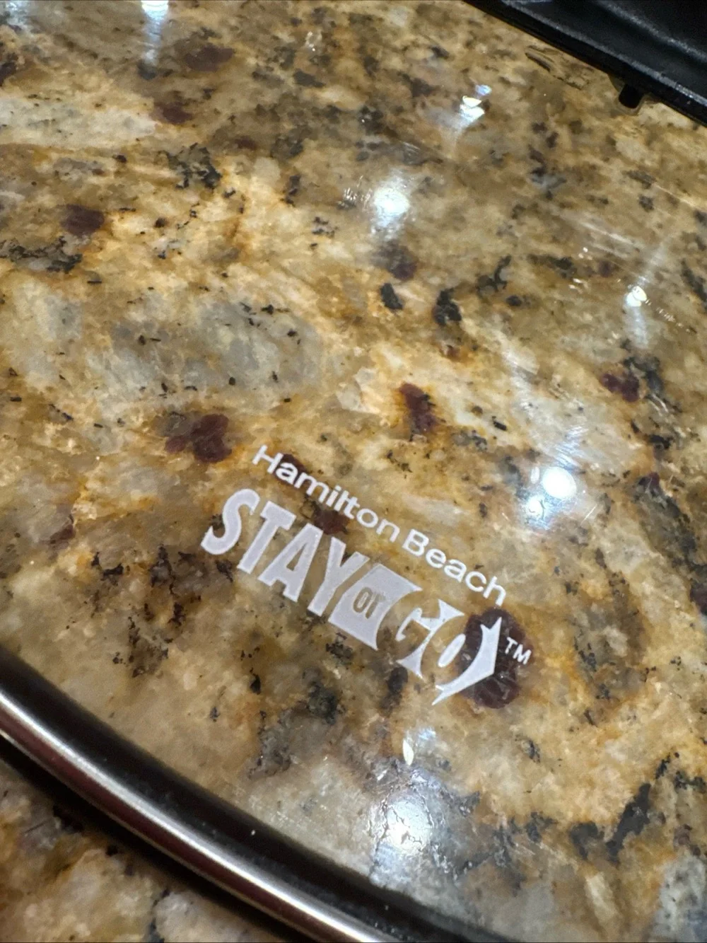 Hamilton Beach 6qt slow cooker “stay or go”black replacement glass lid only